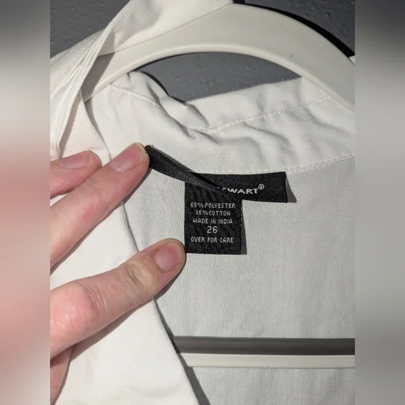 Women's Ashley Stewart White High-low Button Front Blouse With Waist Tie Size 26 - Picture 3 of 4